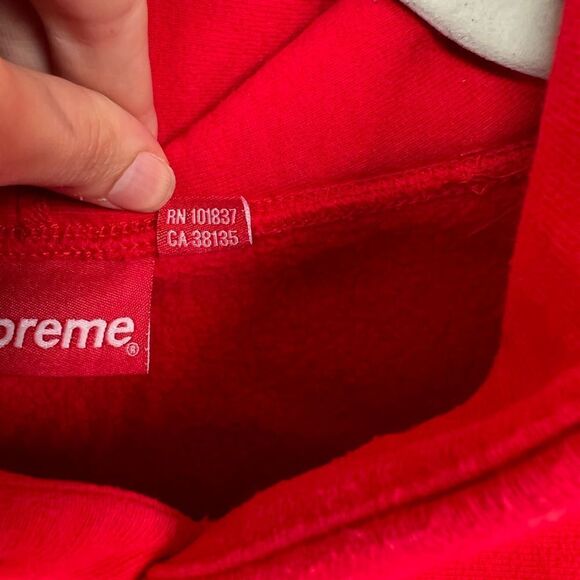Supreme Cross Box Logo Hooded Sweatshirt Medium M Red Color - Picture 11 of 12